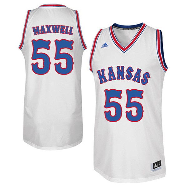 Men #55 Evan Maxwell Kansas Jayhawks Retro Throwback College Basketball Jerseys Sale-White